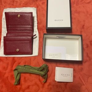 Gucci Original  Red Wallet and Card Holder